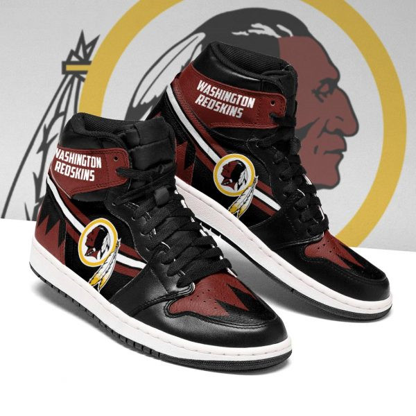 Women's Washington Redskins AJ High Top Leather Sneakers 001